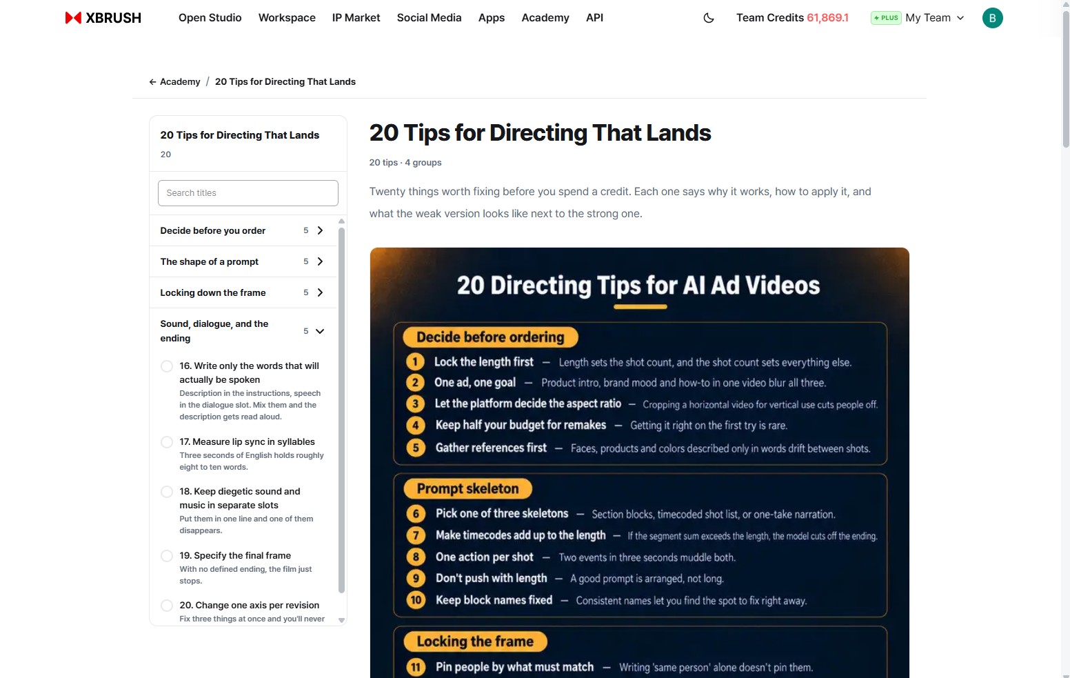 20 Tips for Directing That Lands