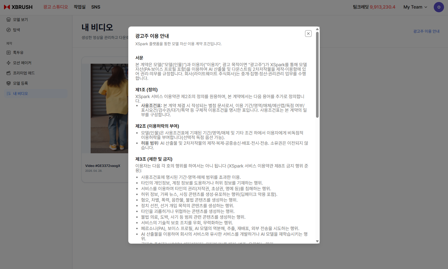 Advertiser Guidelines modal