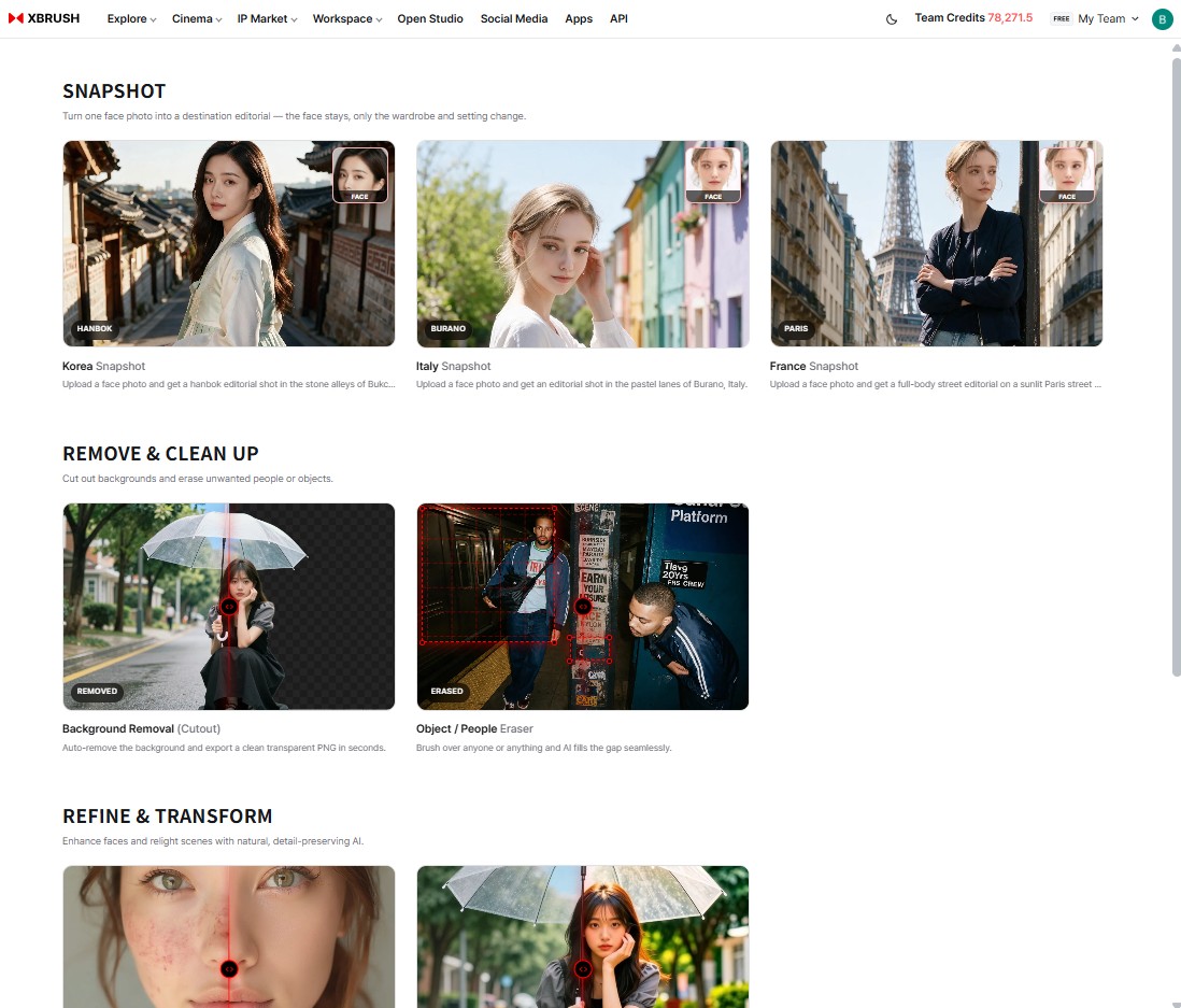 Apps landing page