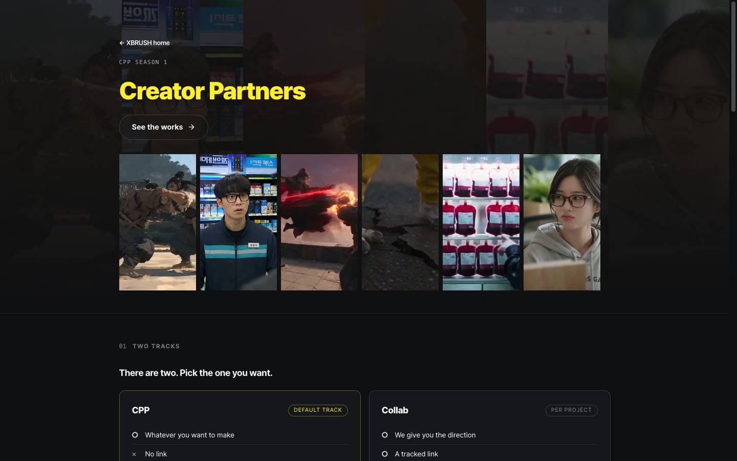 Creator Partners page