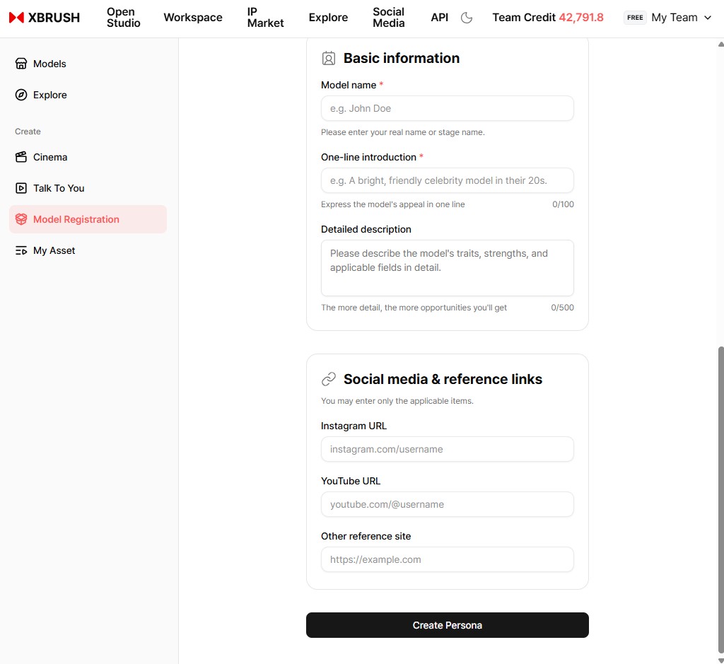 Profile information — basic info and links