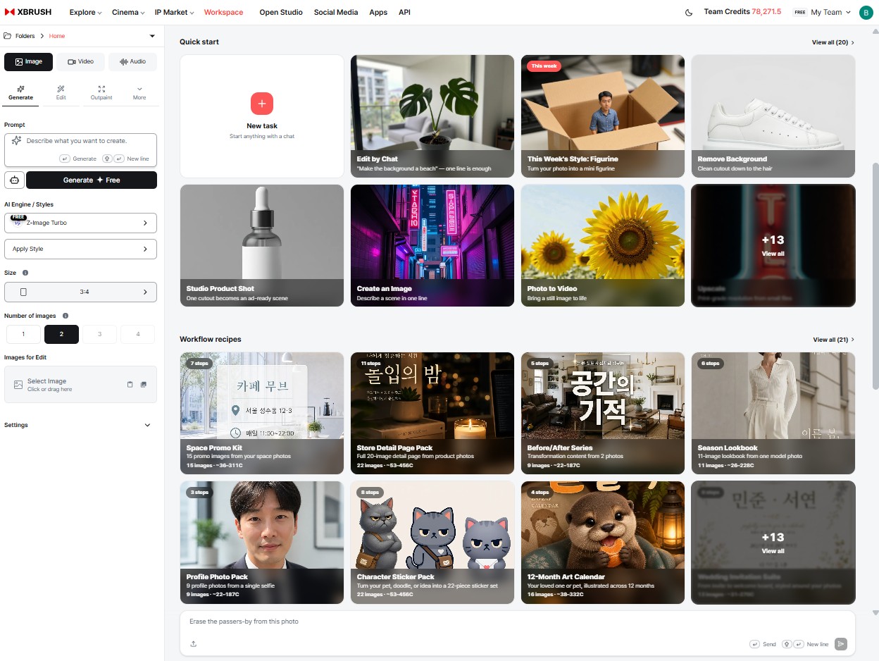 Quick start and Workflow recipes